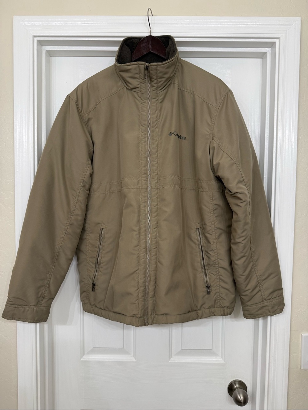 Columbia Men's Tan Jacket - Lightweight fleece Zip-Up